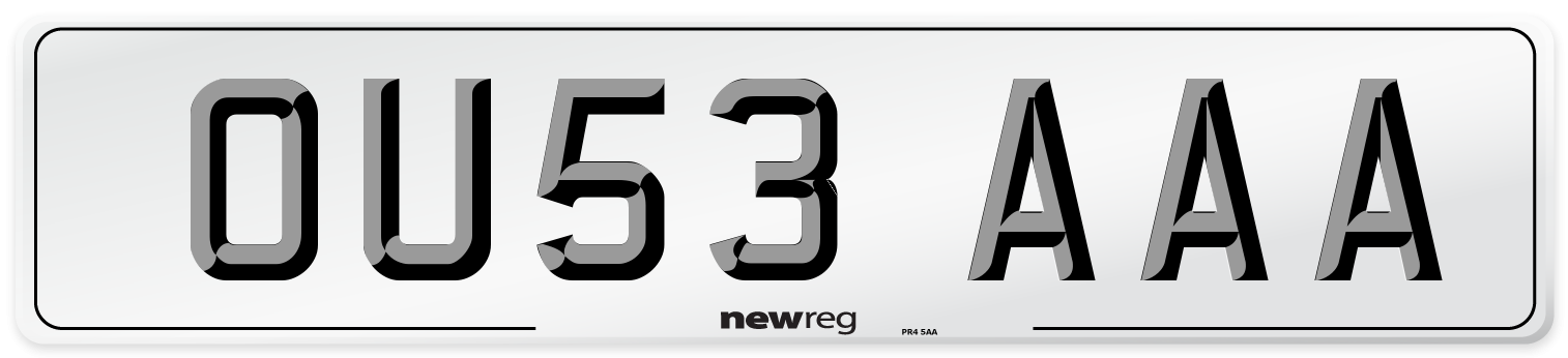 OU53 AAA Number Plate from New Reg
